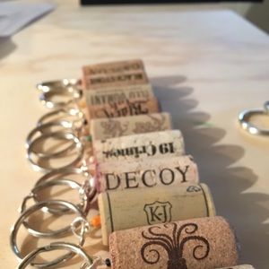Wine cork key chain